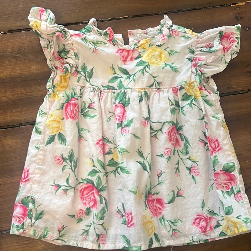 Janie and Jack floral pink top